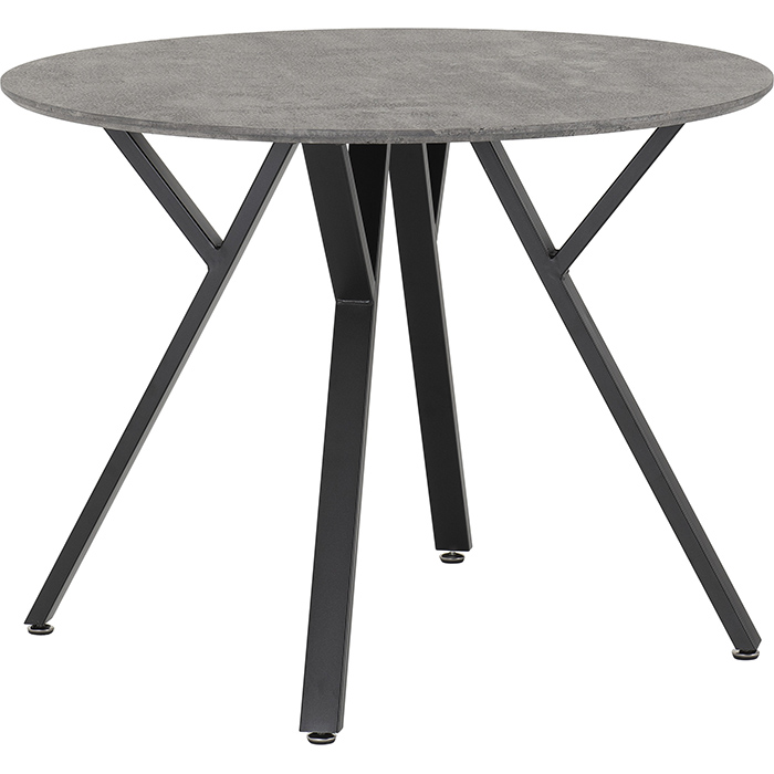 Athens Round Dining Table In Concrete Effect Finish - Click Image to Close